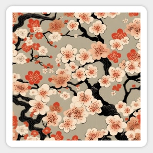 Kimono Pattern Early Spring, Plum Blossom Sticker